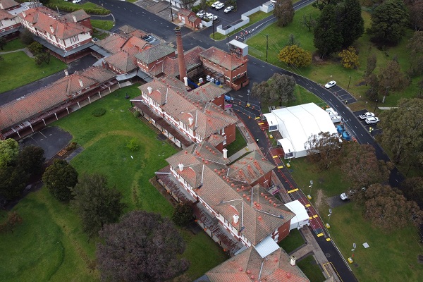 Aerial view of our vaccination clinic located at La Trobe University in Bundoora